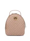 Pinko Leather Backpack In Neutrals