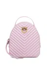 Pinko Leather Backpack In Pink