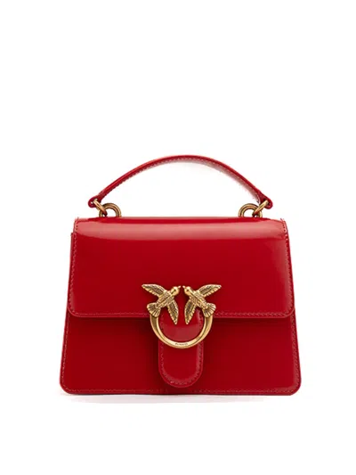 Pinko Leather Bag In Red