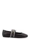 Pinko Embellished-buckle Ballet Flats In Black