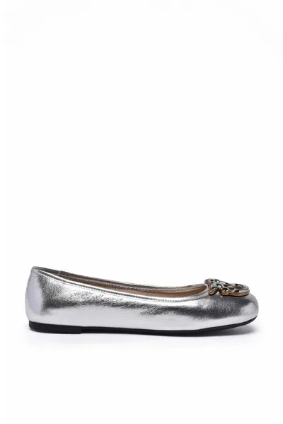 Pinko Leather Ballerinas - Gold In Silver