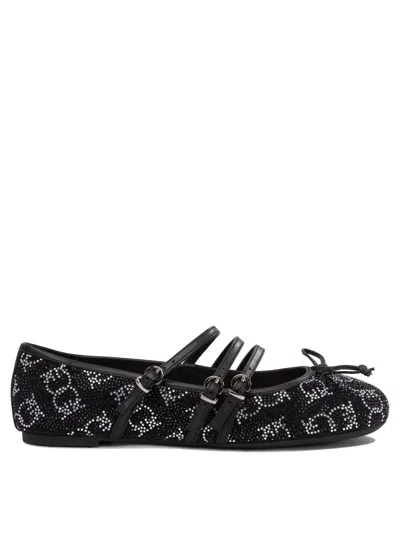 Pinko Leather Ballet Flats In Black