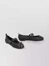 Pinko Nappa Leather Ballet Flats With Straps And Bow