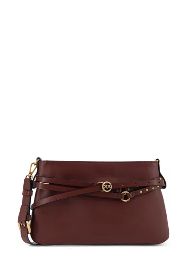 Pinko Leather Belt Bag Shoulder Bag In Brown