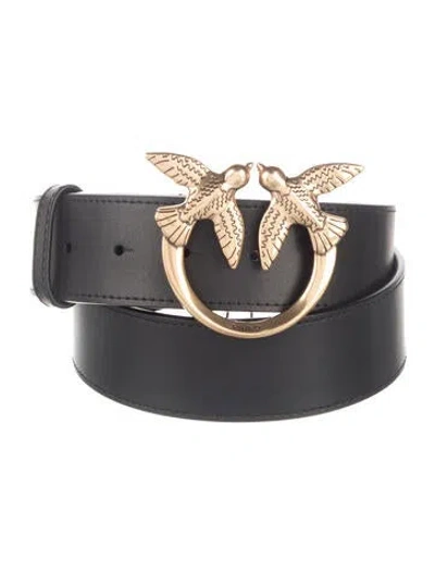 Pre-owned Pinko Leather Belt In Black