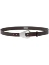 Pinko Brown Geometric Buckle Belt In Brown