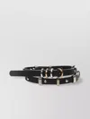 Pinko Leather Belt With Adjustable Length And Metallic Accents In Black