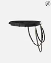 Pinko Leather Belt With Chains And Straps In Black-old Silver