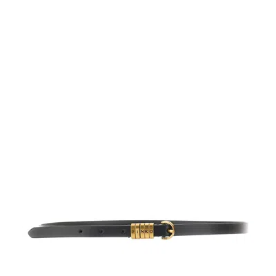 Pinko Leather Belt With Lettering Logo Loops In Metallic