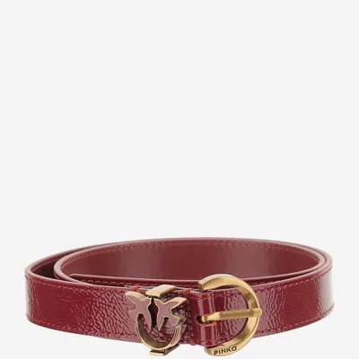 Pinko Bird-detail Buckle Belt In Brown