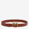 Pinko Leather Belt With Logo In Multi