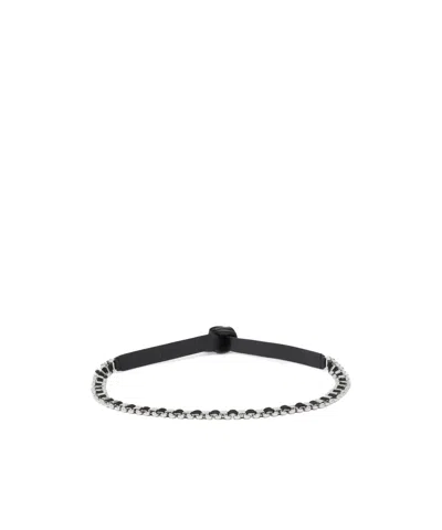 Pinko Leather Belt With Metal Inserts In Black