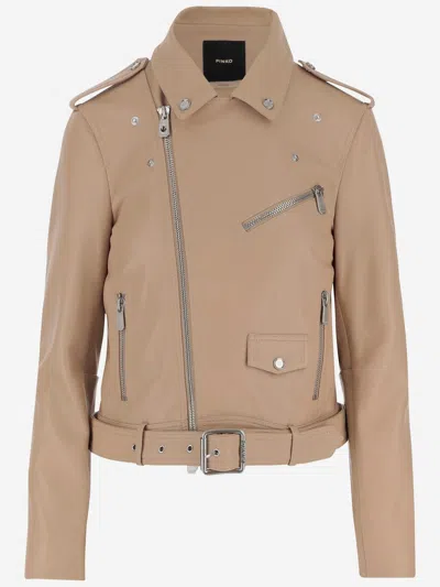 PINKO LEATHER BIKER JACKET