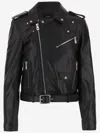 Pinko 'costa Rica' Black Biker Jacket In Leather Woman In Black
