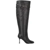 Pinko Knee-high Nappa Leather Boots With Heel And Strap In Black
