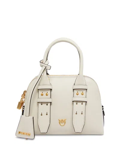 Pinko Leather Mini Escape Bag Bowling Bag In White