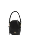 Pinko Leather Braided-handle Tote Bag In Black
