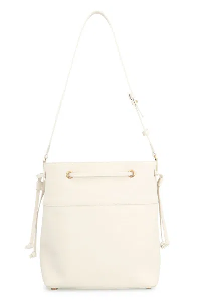 Pinko Leather Bucket Bag In White