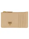 Pinko Porta Carte Con Logo In Beige