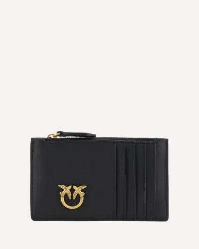 Pinko Leather Card Holder In Black