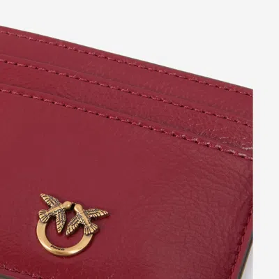 Pinko Leather Card Holder In Red