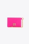 PINKO LEATHER CARD HOLDER WITH CHAIN