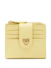Pinko Leather Cardholder In Yellow