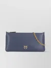 Pinko Leather Chain Shoulder Bag In Blue