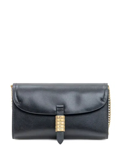 Pinko Leather Chain-strap Shoulder Bag In Black