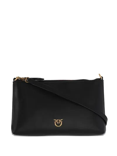 Pinko Leather Clutch Bag In Black
