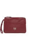 Pinko Leather Clutch Bag In Red