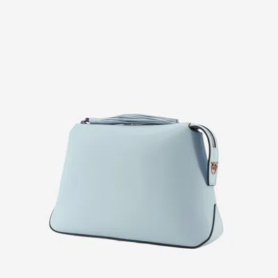 Pinko Leather Clutch In Blue