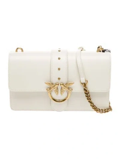 Pre-owned Pinko Leather Clutch W/ Tags In Neutral