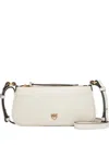 Pinko Mini Half Moon Baguette Leather Crossbody Bag In White