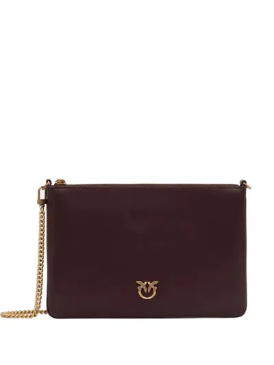 Pinko Leather Cross Body Bag In Red