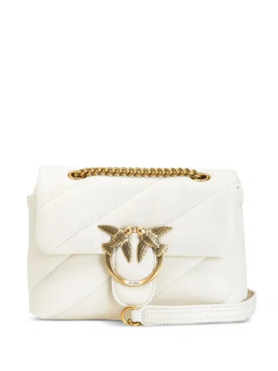 Pinko Leather Crossbody Bag In White