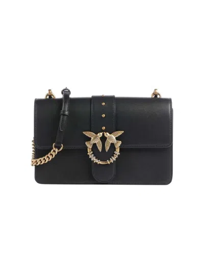 Pinko Leather Crossbody Bag In Black