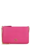 Pinko Logo-plaque Leather Satchel Bag In Fuchsia