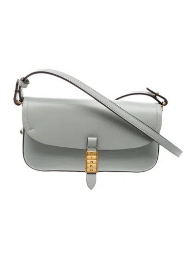 Pre-owned Pinko Leather Crossbody Bag In Gray