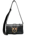 Pinko Mini Love One Leather Shoulder Bag In Black