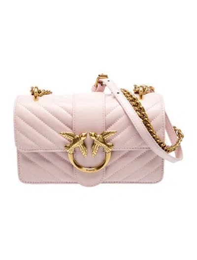 Pre-owned Pinko Leather Crossbody Bag In Neutral