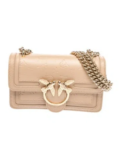 Pre-owned Pinko Leather Crossbody Bag In Neutral