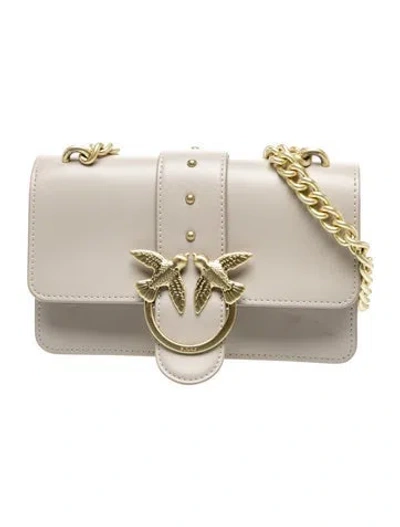 Pre-owned Pinko Leather Crossbody Bag In Neutrals