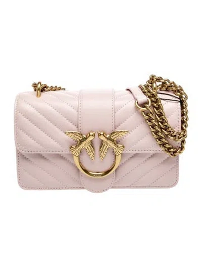 Pre-owned Pinko Leather Crossbody Bag In Pink