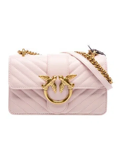Pre-owned Pinko Leather Crossbody Bag In Pink