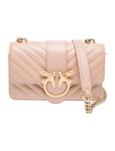 Pre-owned Pinko Leather Crossbody Bag In Pink