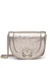 Pinko Mini Love Round Click Shoulder Bag In Silver