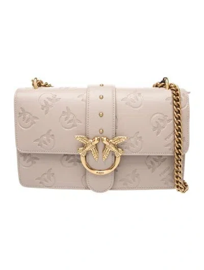 Pre-owned Pinko Leather Crossbody Bag W/ Tags In Neutral