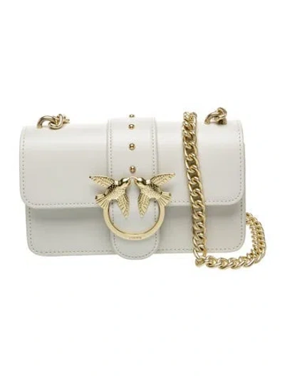 Pre-owned Pinko Leather Crossbody Bag In White