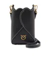 Pinko Leather Crossbody Smartphone Case In Black